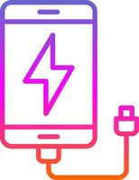 Charging Line Gradient Icon Design vector