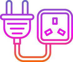 Wall Plug Line Gradient Icon Design vector