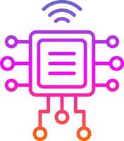 Computer Chip Line Gradient Icon Design vector