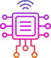 Computer Chip Line Gradient Icon Design vector