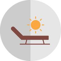 Sunbathing Flat Scale Icon Design vector