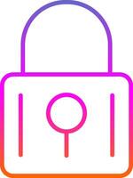 Locked Line Gradient Icon Design vector