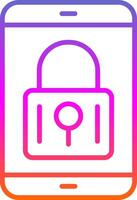 Mobile Security Line Gradient Icon Design vector