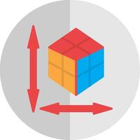 rubik plano escala icono diseño vector