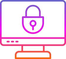 Locked Computer Line Gradient Icon Design vector