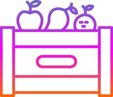 Fruta caja línea degradado icono diseño vector