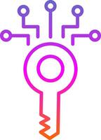 Digital Key Line Gradient Icon Design vector