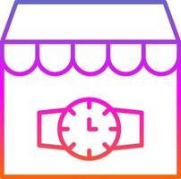 Watch Shop Line Gradient Icon Design vector