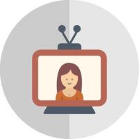 Television Flat Scale Icon Design vector