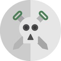 Skull Flat Scale Icon Design vector