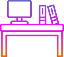 Desk Line Gradient Icon Design vector