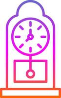 Grandfather Clock Line Gradient Icon Design vector