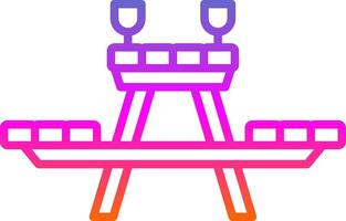 Picnic Table Line Gradient Icon Design vector