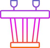 Dining Table Line Gradient Icon Design vector