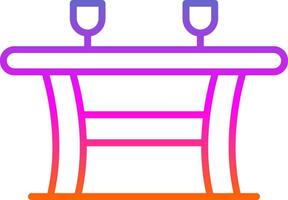 Table Line Gradient Icon Design vector