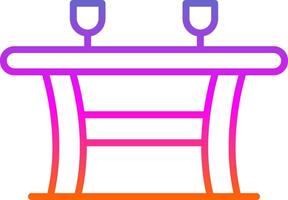 Table Line Gradient Icon Design vector