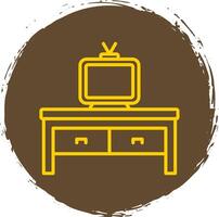 Tv Table Line Gradient Icon Design vector