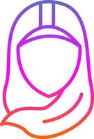 Hijab Line Gradient Icon Design vector