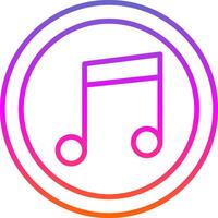 Music Note Line Gradient Icon Design vector