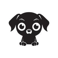 black and white dog vector