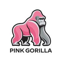 Pink gorilla logo vector