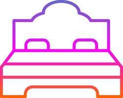 Double Bed Line Gradient Icon Design vector