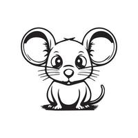 Black and white Rat logo vector