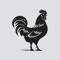 black and white cock vector