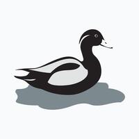 black and white duck vector