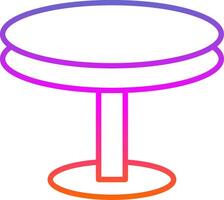 redondo mesa línea degradado icono diseño vector