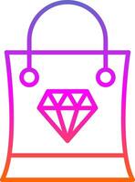 Shopping Bag Line Gradient Icon Design vector