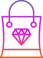 compras bolso línea degradado icono diseño vector