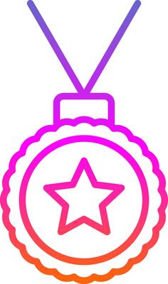 Medal Line Gradient Icon Design