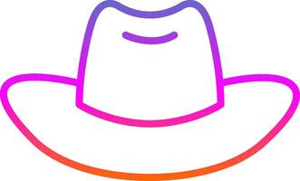 vaquero sombrero línea degradado icono diseño vector