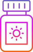 Sun Block Line Gradient Icon Design vector