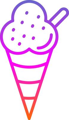 Icecream Line Gradient Icon Design
