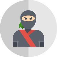 ninja plano escala icono diseño vector