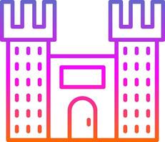 Castle Line Gradient Icon Design vector