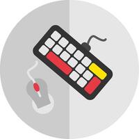 teclado y ratón plano escala icono diseño vector