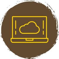 nube línea degradado icono diseño vector