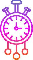 Clock Line Gradient Icon Design vector