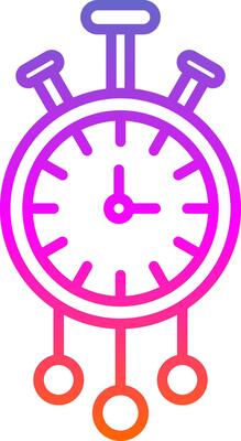 Clock Line Gradient Icon Design
