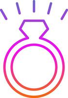 Diamond Ring Line Gradient Icon Design vector