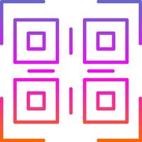 Qr Code Line Gradient Icon Design vector