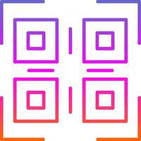 Qr Code Line Gradient Icon Design vector