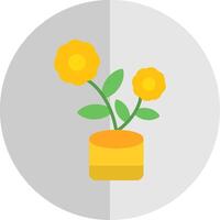 Flowerpot Flat Scale Icon Design vector