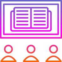 OnLine Circle Multi Circle Learning Line Gradient Icon Design vector