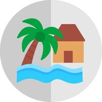 playa casa plano escala icono diseño vector