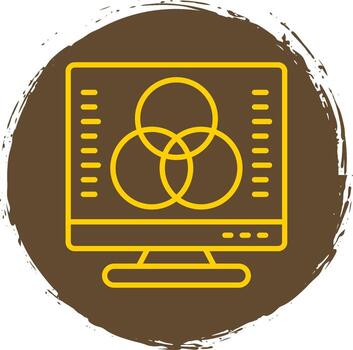 Desktop Computer Line Gradient Icon Design vector