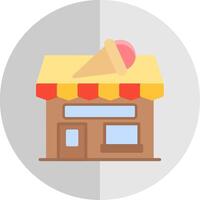 Ice Cream Shop Flat Scale Icon Design vector